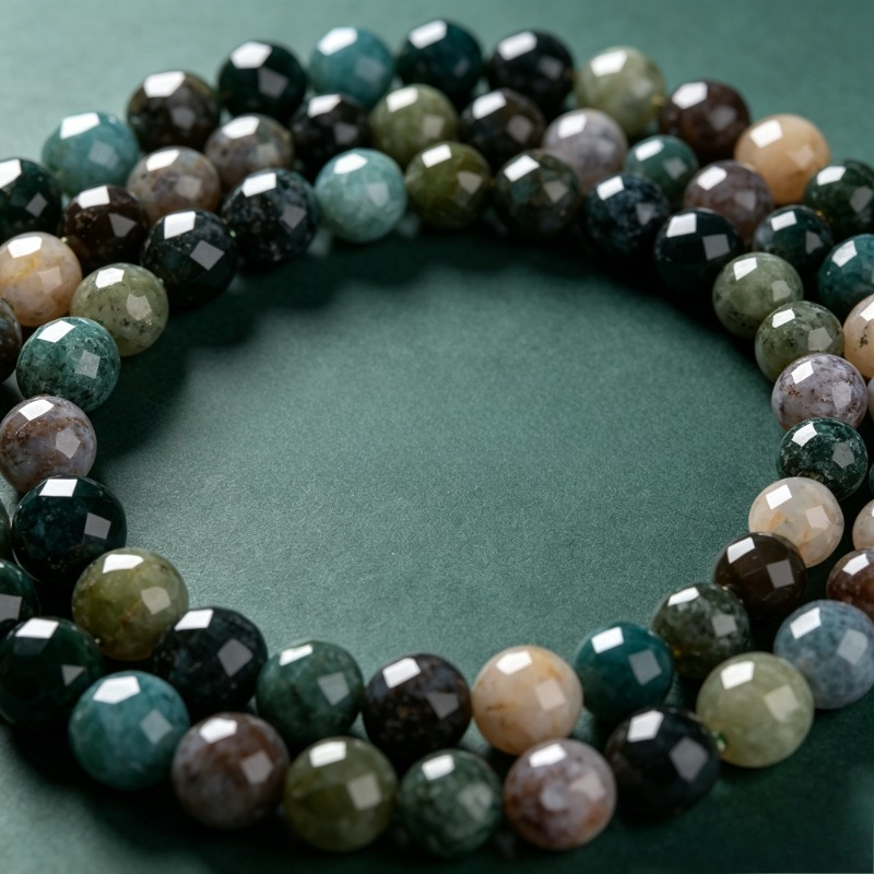 Natural Indian Agate Faceted Beads for Jewelry Making